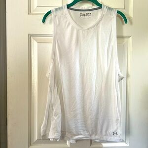 Women’s white Under Armour muscle T.